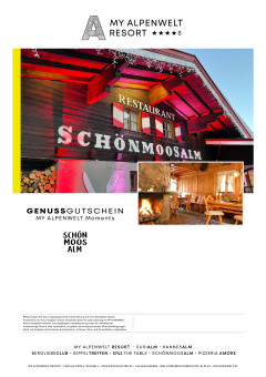 Wertgutschein für die Schönmoos Alm