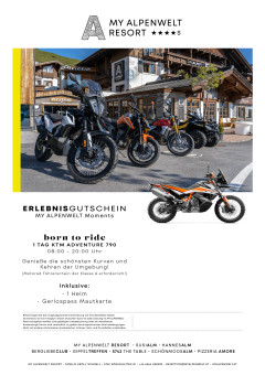 Gutschein für 1 Tag KTM Adventure 790 Verleih im My Alpenwelt Resort